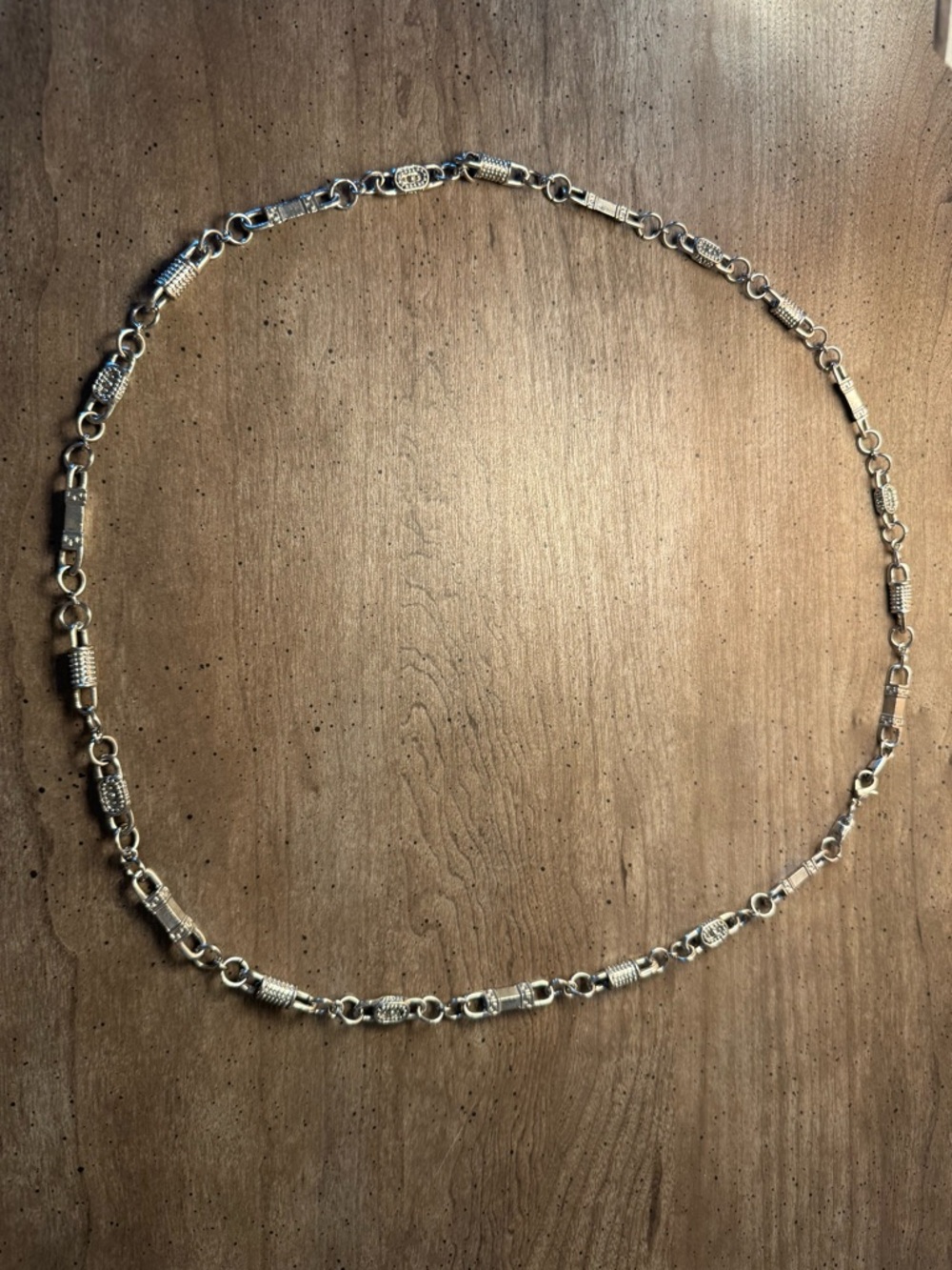 Silver Tone Link Statement Necklace - Picture 3 of 4